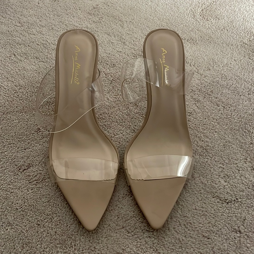 Nude Clear Strap Heels